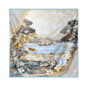 Mulberry Silk 14 Momme Square Scarf Boathouse 108x108 cm