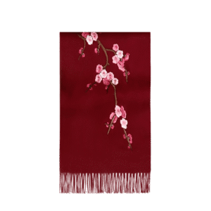 Handcrafted Su Embroidery Cashmere Scarf Luxury 190x30cm