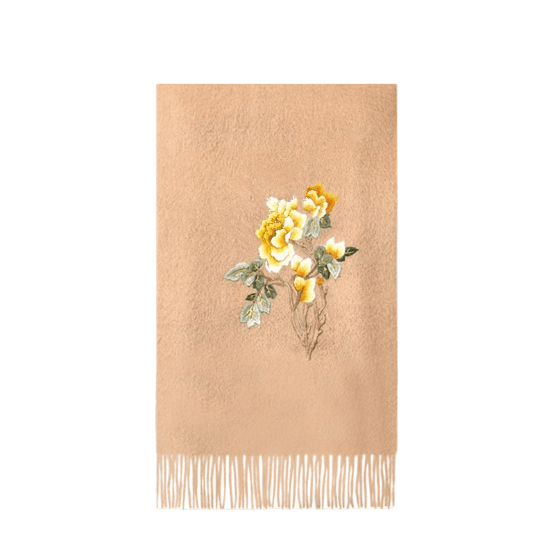 Handcrafted Su Embroidery Cashmere Scarf Warm Winter 200x70cm - Image 17