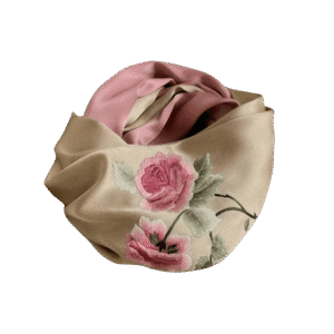 Handmade Su Embroidery 16 Momme Silk Scarf Peony 155x35cm
