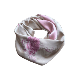 Handmade Su Embroidery 16 Momme Silk Scarf Peony 155x35cm
