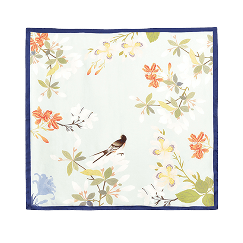 Mulberry Silk Elegant Floral Silk Chiffon Scarf 87 x 87 cm & 175 x 107 cm