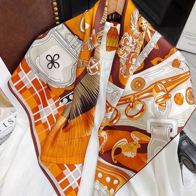 Mulberry Silk 14 Momme Silk Square Scarf 88x88 cm - Image 2