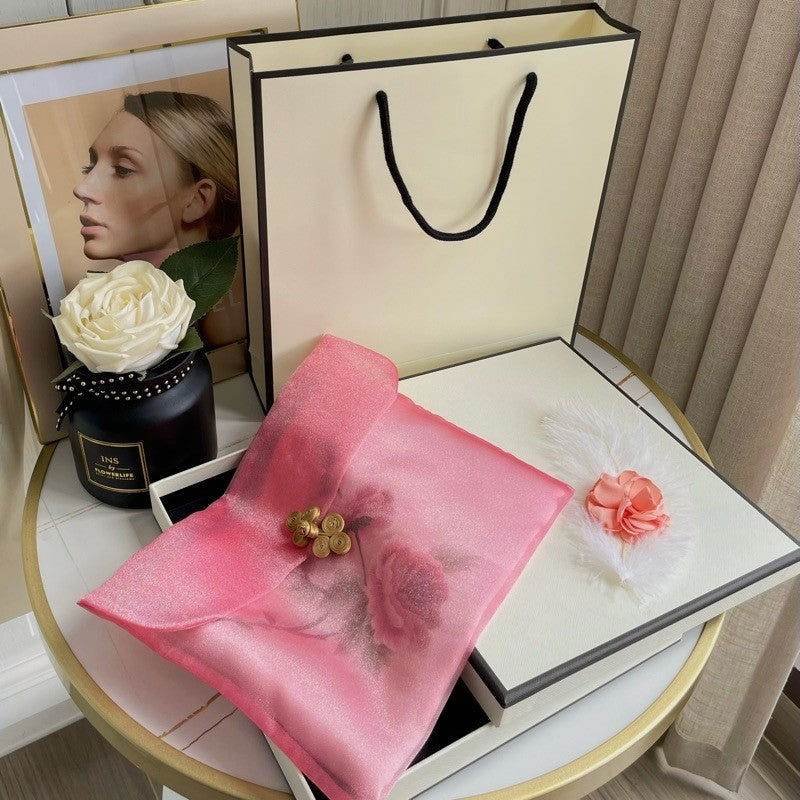 Handmade Su Embroidery 16 Momme Silk Scarf Peony 155x35cm - Image 7