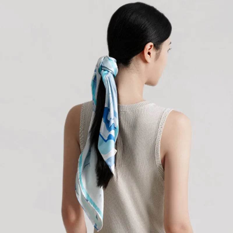 100% Mulberry Silk Luxury Square Silk Scarf Dreamy Jiangnan Design 68 x 68 Cm - Image 6